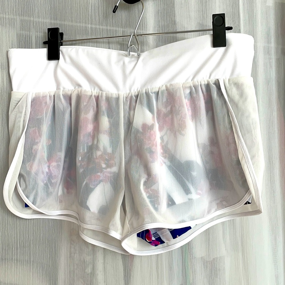 Mesh Shorts with Floral Spandex